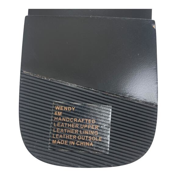 Cecelia Wendy Vamp Bow Open Toe Leather Slide Flat Sandal Black Size 6 - Picture 13 of 14